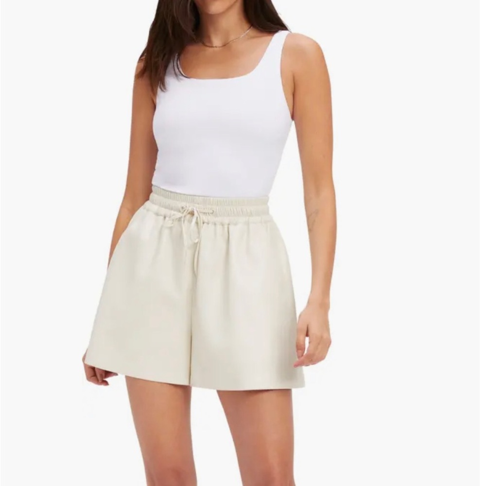 Good American Faux Leather Shorts